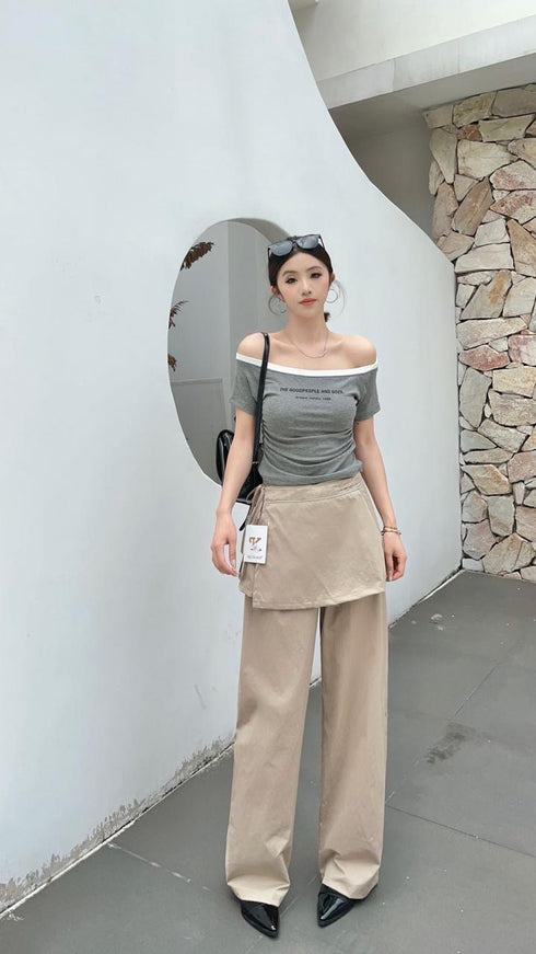 KELTIS Casual Pant With Removable Wrap Mini Skirts